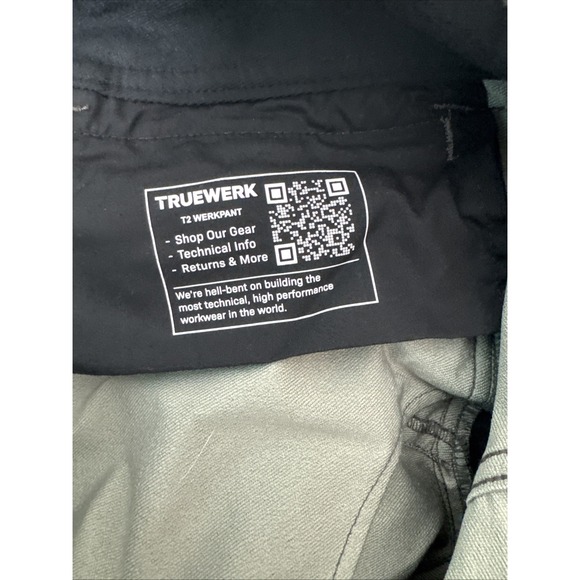 Truewerk Mens 38x32 Charcoal T2 Werkpant Cargo Workwear Stretch Technical Rugged - Picture 12 of 13